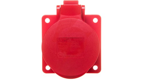 Gniazdo tablicowe 16A 5P 400V /75x75/ czerwone IP44 TWIST 315-6f7