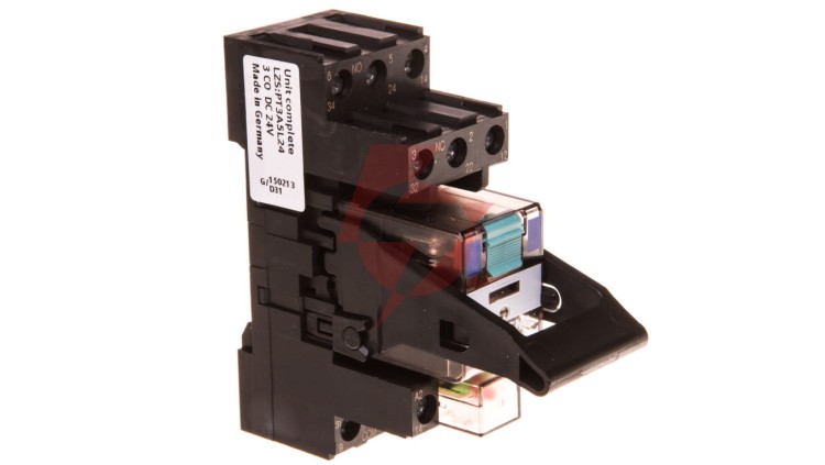Przekaźnik kompletny serii PT 24V DC styki 3P moduł LED czerwony przył. śrubowe LZS:PT3A5L24