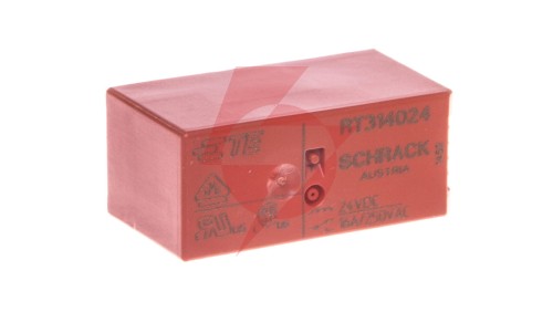 Przekaźnik wtykowy serii RT 1P 24V DC szerokość 15,5mm LZX:RT314024