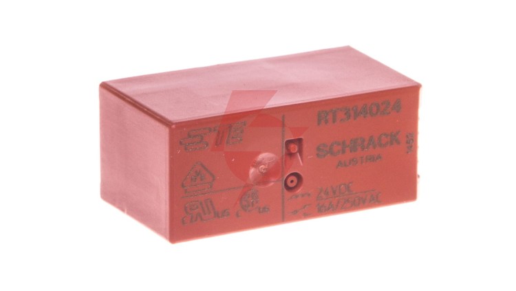 Przekaźnik wtykowy serii RT 1P 24V DC szerokość 15,5mm LZX:RT314024