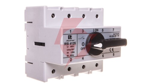 Rozłącznik izolacyjny 4P 125A z pokrętłem na rozłączniku czarnym RSI-4125W02