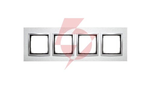 Simon 54 Nature Ramka poczwórna metal INOX KLASYCZNY DRN4/77