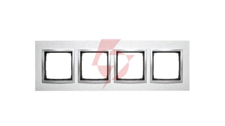 Simon 54 Nature Ramka poczwórna metal INOX KLASYCZNY DRN4/77