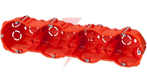 Puszka podtynkowa 4x60mm regips głęboka z wkrętami czerwona PK-4x60 0288-00