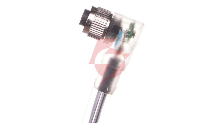 Kabel 4P 5m wolny koniec przewodu gniazdo kątowe M12 z LED SAC-4P-5,0-PUR/M12FR-3 1668302