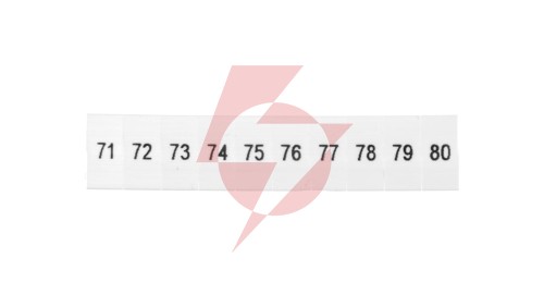 Oznacznik do złącz szynowych, opisówka ZB 5 numerowana od 71-80 kolor biały /10szt./