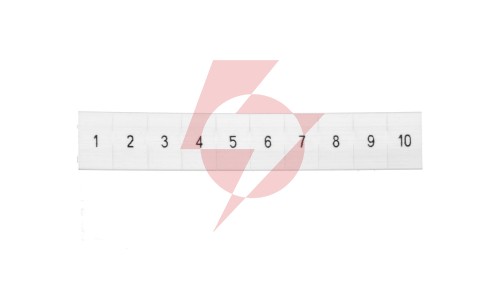 Oznacznik do złącz szynowych, opisówka ZB 6 numerowana od 1-10 kolor biały /10szt./