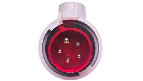 Wtyczka przenośna kątowa 16A 5P 400V czerwona IP67 TWIST 80152-6