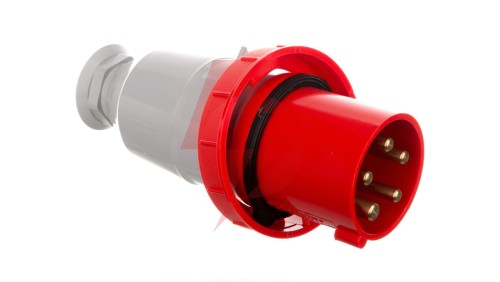 Wtyczka izolacyjna przenośna 5P 63A 400V czerwona IP67 3666-337