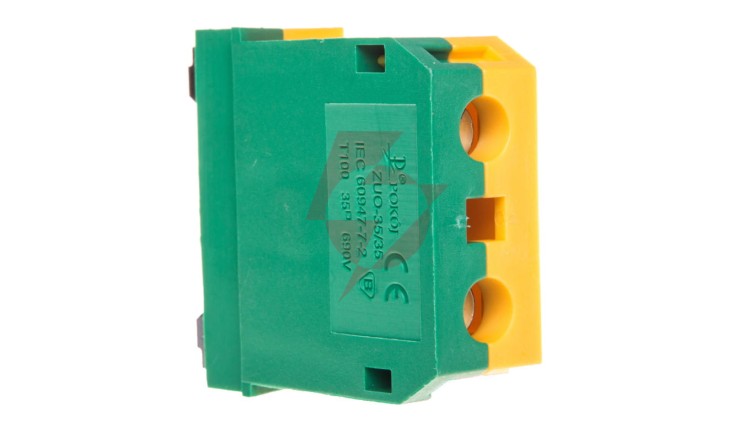 Złączka szynowa 2-przewodowa 35mm2 żółto-zielona ZUO 35/35 R33RA-01020100601