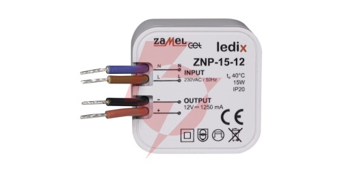 Zasilacz LED dopuszkowy 12V DC 15W ZNP-15-12 LDX10000030