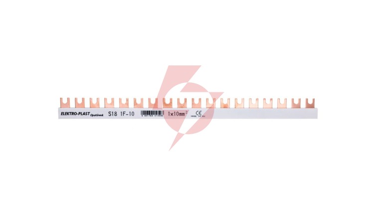 Szyna łączeniowa 1P 63A 10mm2 widełkowa (18 mod.) 1F S18 1F-10 45.108