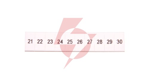 Oznacznik do złącz szynowych, opisówka ZB 5 numerowana od 21-30 kolor biały /10szt./