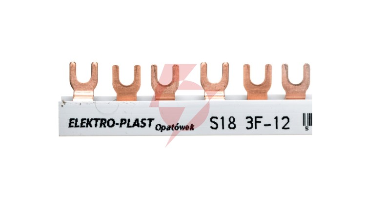 Szyna łączeniowa 3P 63A 12mm2 widełkowa (18mod.) 3F S18 3F-10 45.388