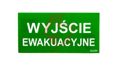 Piktogram PS21 125x250 Wyjście Ewakuacyjne logo awex (ISO7010)