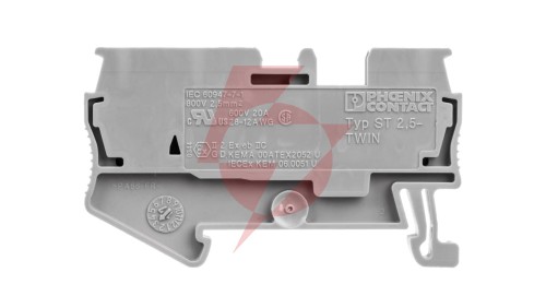 Złączka szynowa 3-przewodowa 0,08-4mm2 szara ST 2,5-TWIN 3031241