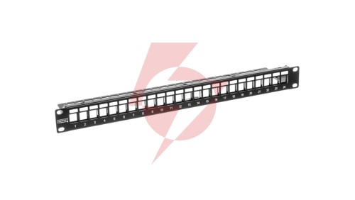 Patch panel pusty 19 cali 24x keys 1U czarny (RAL 9005) DN-91411