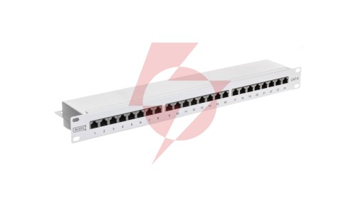 Patch panel kompletny 19 cali 24x RJ45 S/FTP kat. 6 1U szary (RAL 7035) DN-91624S