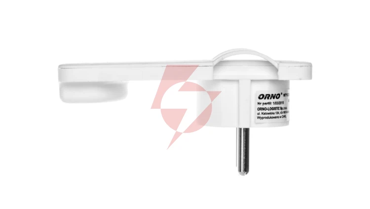Wtyczka płaska kątowa 2P+Z 16A 250V biała OR-AE-1311/W