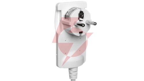 Wtyczka płaska kątowa 2P 16A 250V z przewodem 1,5m, biała OR-AE-1312/W