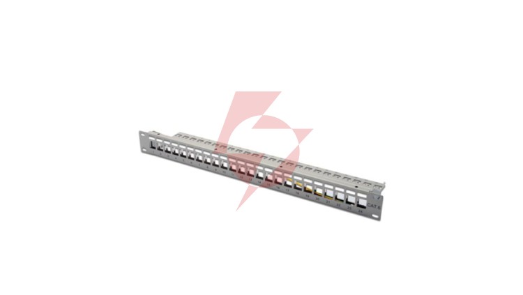 Patch panel pusty 19 cali 24x keys 1U szary (RAL 7035) DN-91410