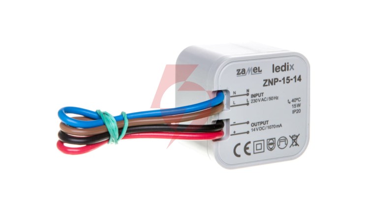Zasilacz LED dopuszkowy 14V DC 15W ZNP-15-14 LDX10000031