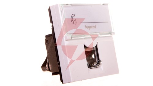 MOSAIC Gniazdo komputerowe pojedyncze RJ45 kat.6a STP 2-moduły białe 076576