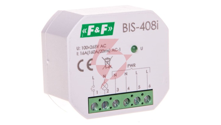 Przekaźnik bistabilny 1 Z 16A 230V AC Inrush BIS-408i