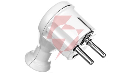 Wtyczka kątowa 16A z/u Uni-Schuko 250V biała WT-50