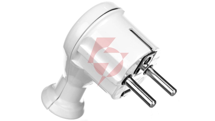 Wtyczka kątowa 16A z/u Uni-Schuko 250V biała WT-50