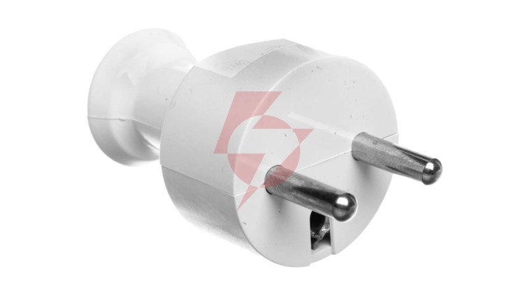 Wtyczka prosta z/u 16A 250V rozbieralna biała WT-31/BIAŁY