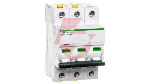 Wyłącznik nadprądowy 3P D 63A 10kA AC iC60H-D63-3 Acti9 A9F08363