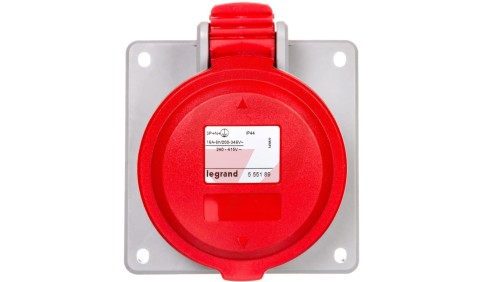 Gniazdo tablicowe 5P 16A 400V czerowne IP44 P17 TEMPRA PRO 555189