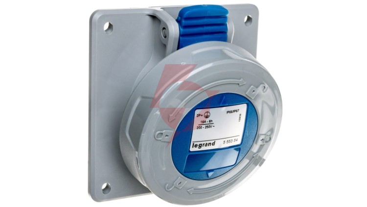 Gniazdo tablicowe 3P 16A 230V niebieskie IP67 P17 TEMPRA PRO 555384