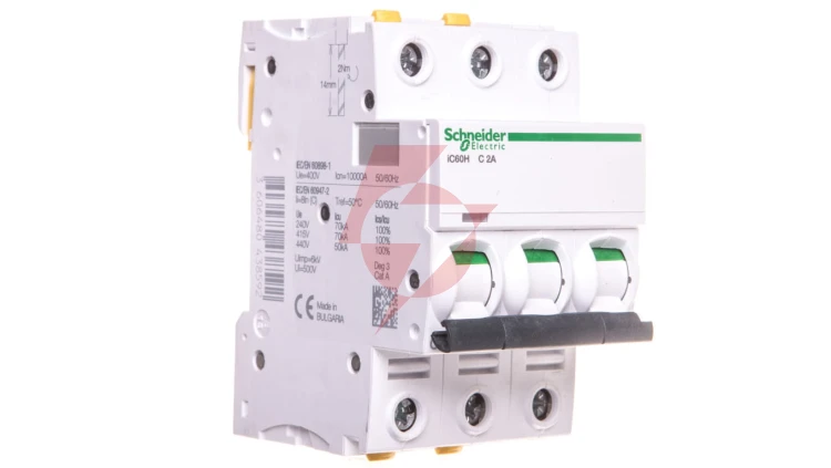 Wyłącznik nadprądowy 3P C 2A 10kA AC iC60H-C2-3 Acti9 A9F07302