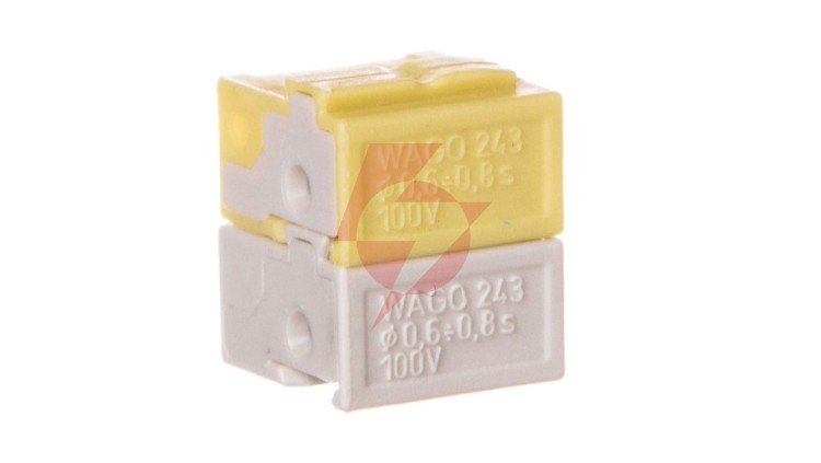 Złączka do terminali sieciowych 4x 0,6-0,8mm2 jasnoszara / żółta 243-212 /50szt./