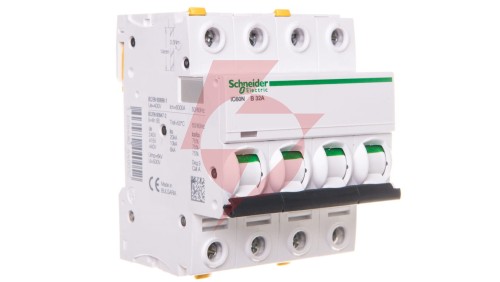 Wyłącznik nadprądowy 4P B 32A 6kA AC iC60N-B32-4 Acti9 A9F03432