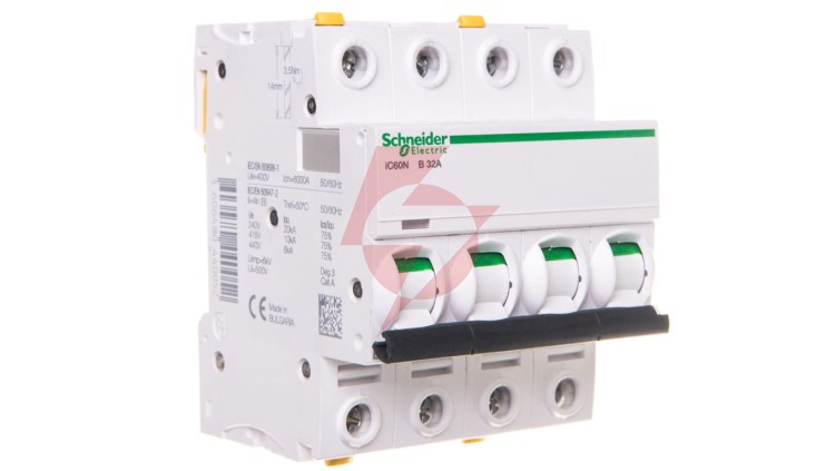 Wyłącznik nadprądowy 4P B 32A 6kA AC iC60N-B32-4 Acti9 A9F03432