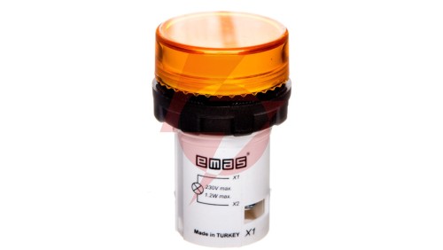 Lampka sygnalizacyjna MB z LED, monoblok, 230V AC, płaski klosz, żółta T0-MBSD220S