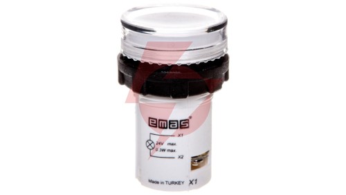 Lampka sygnalizacyjna MB z LED, monoblok, 24V AC/DC, płaski klosz, biała T0-MBSD024B