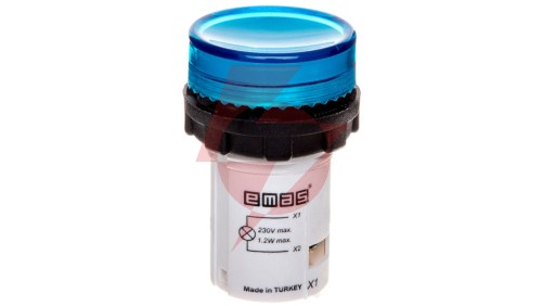 Lampka sygnalizacyjna MB z LED, monoblok, 230V AC, płaski klosz, niebieska T0-MBSD220M
