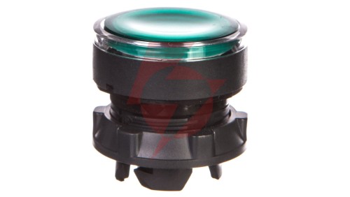 Główka przyc. kryta ziel. podśw. O22 push-push zing. LED ZB5AH033