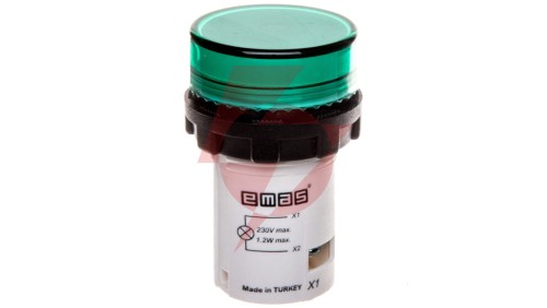 Lampka sygnalizacyjna MB z LED, monoblok, 230V AC, płaski klosz, zielona T0-MBSD220Y