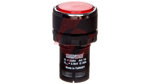Przycisk sterowniczy monoblok, kryty, niestabilny, 1NC, czerwony T0-MB200DK