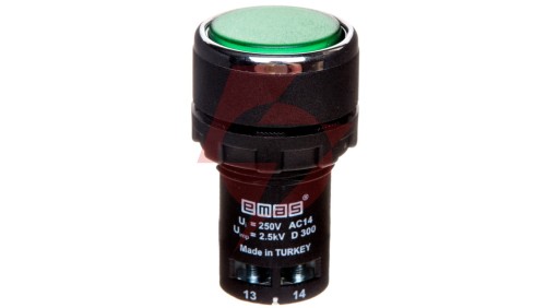 Przycisk sterowniczy monoblok, kryty, niestabilny, 1NO, zielony T0-MB100DY