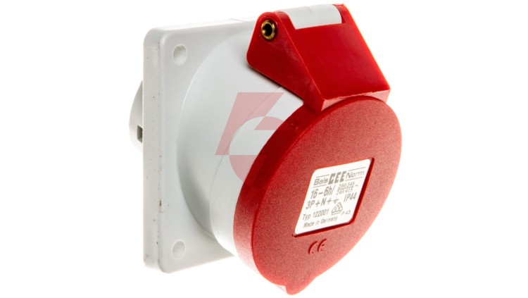 Gniazdo tablicowe 16A 5P 400V 6h IP44 skośne Quick-Connect 122001