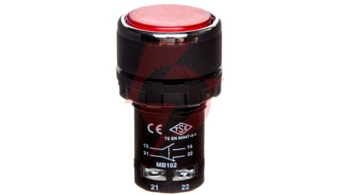 Przycisk sterowniczy monoblok, kryty, niestabilny, 1NO+1NC, czerwony T0-MB102DK