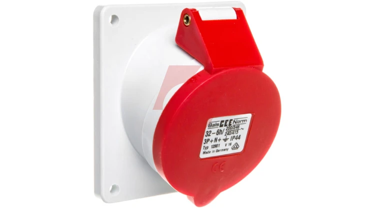 Gniazdo tablicowe 32A 5P 400V 6h IP44 skośne Quick-Connect 12801