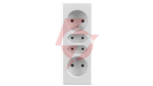 Rozgałeźnik wtyczkowy 2x2P+Z + 2xEuro biały R-472
