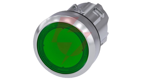 Napęd przycisku 22mm zielony z podświetleniem z samopowrotem metalowy IP69k SIRIUS ACT 3SU1051-0AB40-0AA0